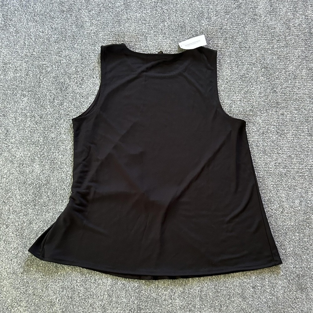 Banana Republic Tank Top Womens Large Black Side Tie Sleeveless Jersey Relaxed - Picture 6 of 9